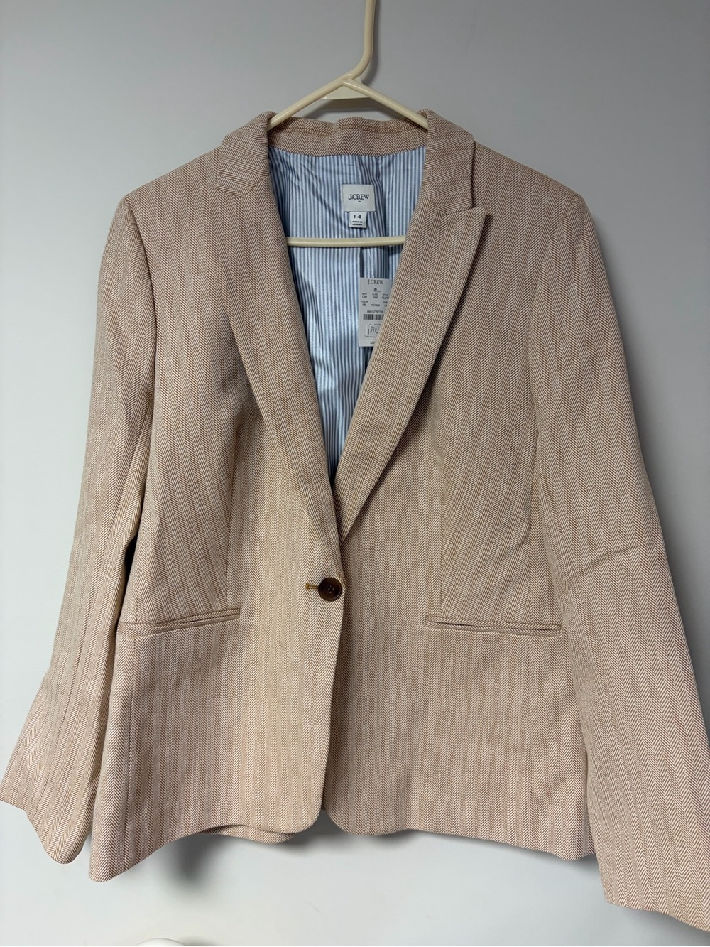 J. Crew Women's Beige Tan Herringbone Blazer